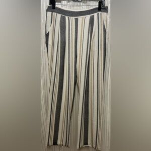 “GB” Stripped SZ: (L) Lined Tan, Off White, Blackish Striped Dress Pants